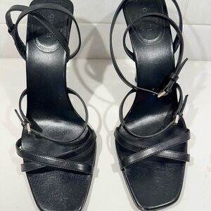 Gucci Black Stiletto Heels Strappy Sandals